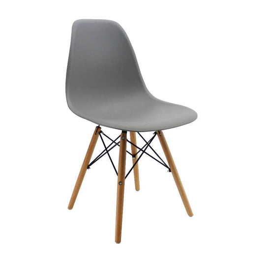 Kit por 2 sillas Eames Patas En Madera para comedor, sala, restaurante - Gris