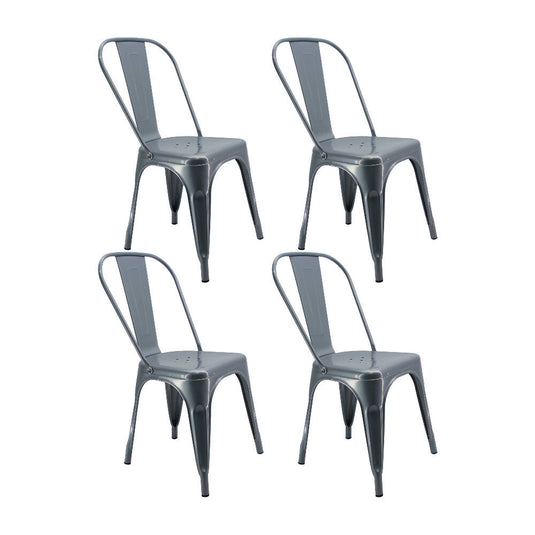 Kit por 4 Silla Tolix Metalica Para Comedor Restaurante - Gris