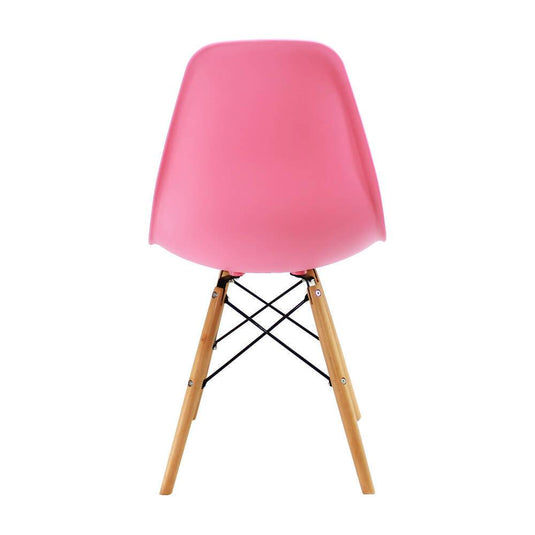 Kit por 2 sillas Eames Patas En Madera para comedor, sala, restaurante - Rosada