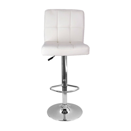 kit por 2 Silla Acolchada Tipo Bar - Blanca