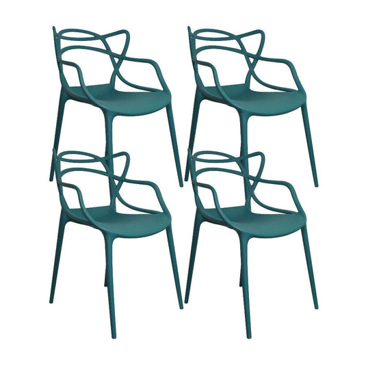 Kit por 4 Silla Solna Tipo Master Jardín-Azul Petroleo