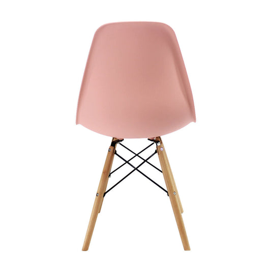 Kit por 6 sillas Eames Patas En Madera para comedor, sala, restaurante - Salmon