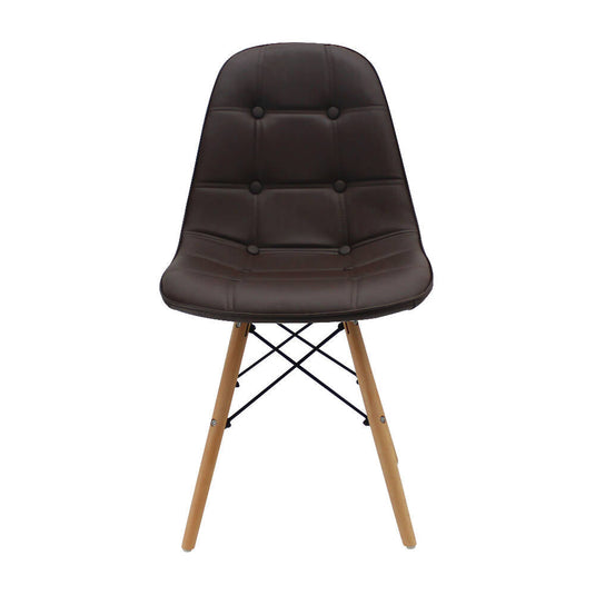 Kit por 2 Silla Botones Eames Acolchada - Café
