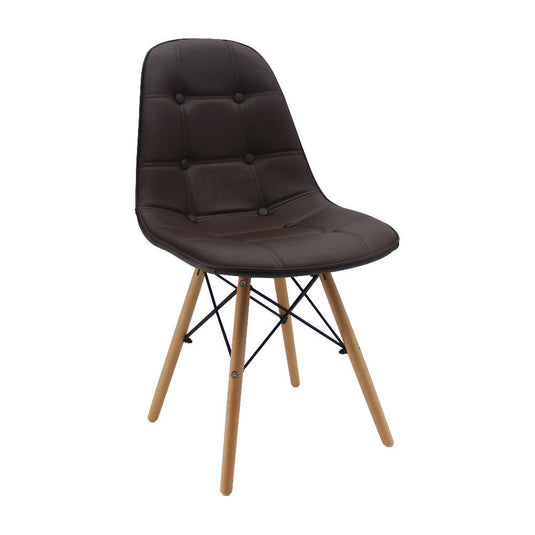 Kit por 2 Silla Botones Eames Acolchada - Café